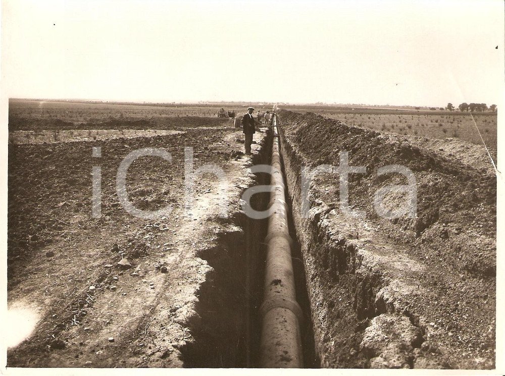 Fotografia d'epoca originale 1939 SAN SEVERO Condotta del serbatoio BESANESE Animata 1