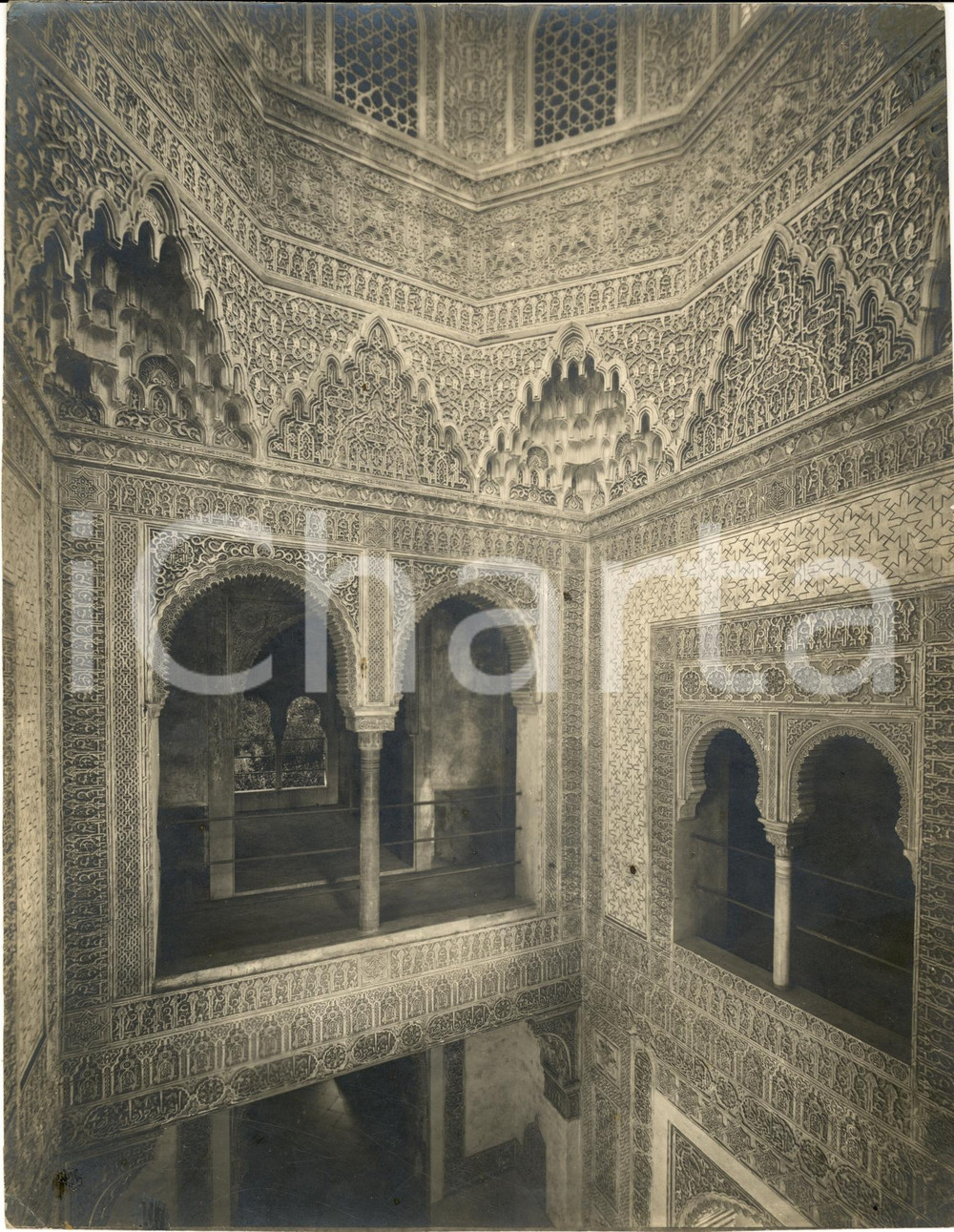 Fotografia d epoca originale 1940 ca GRANADA ES ALHAMBRA  Interno della TORRE DE LAS INFANTAS Foto 20x25 1