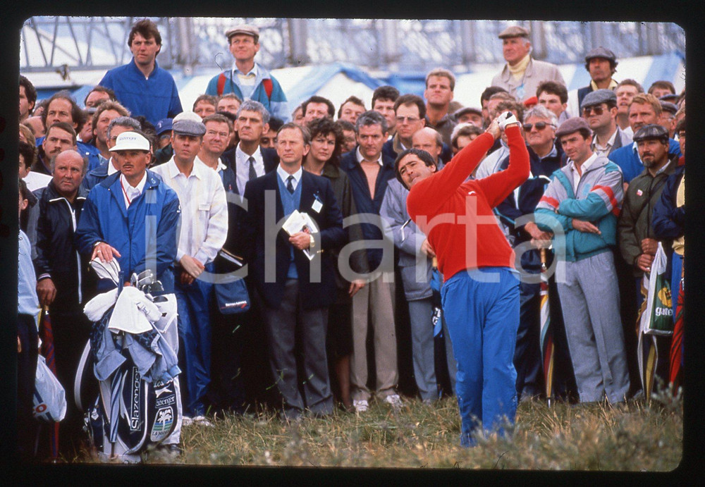 35mm vintage slide* 1988 BRITISH OPEN Seve BALLESTEROS doing a recovery shot