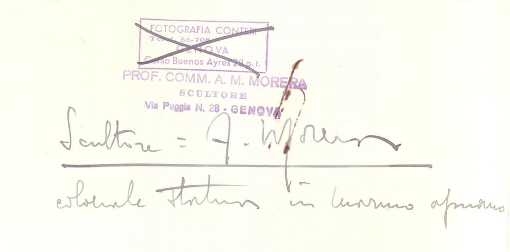 Fotografia d epoca originale 1939 GENOVA Scultore Antonio Maria MORERA Aspirazione verso Dio Foto AUTOGRAFATA 1
