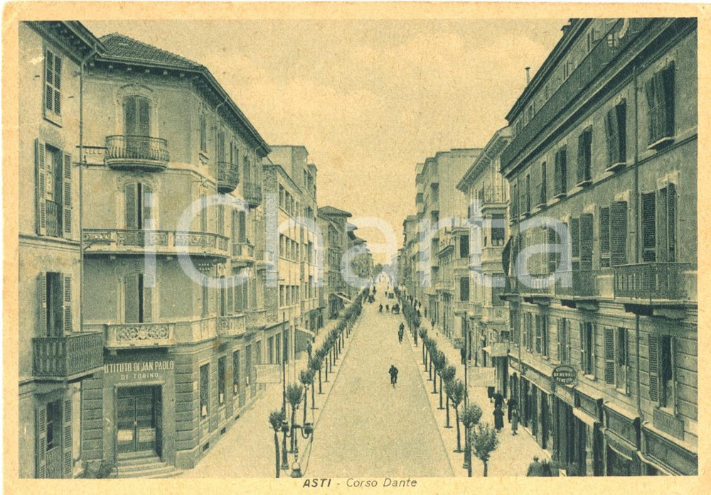 Cartolina originale da collezione 1941 ASTI Istituto San Paolo di Torino in CORSO DANTE Cartolina FG VG 1