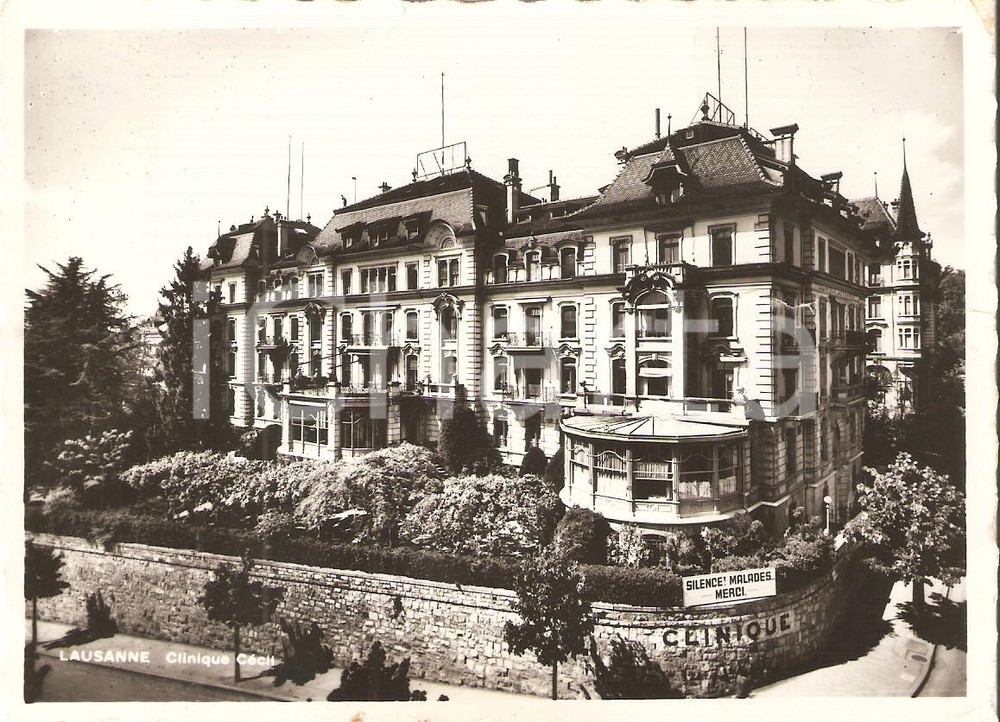1952 LAUSANNE (SVIZZERA) Panorama con Clinique Cécil *Cartolina FG NV