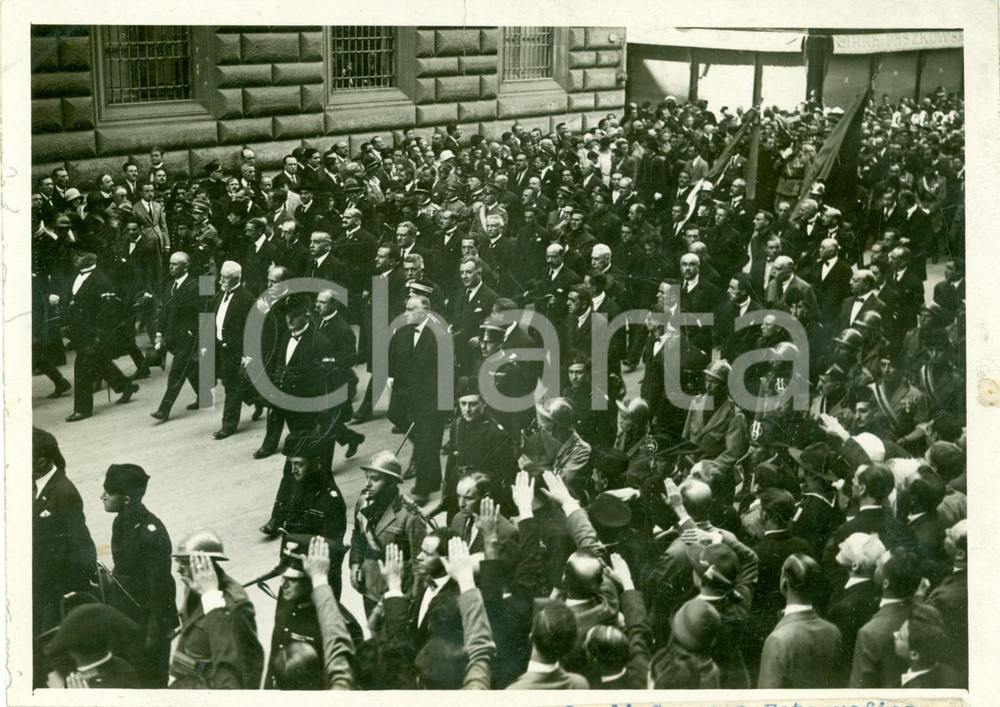 Fotografia d epoca originale 1924 ROMA MUSSOLINI guida corteo funebre Armando CASALINI Fotografia 1