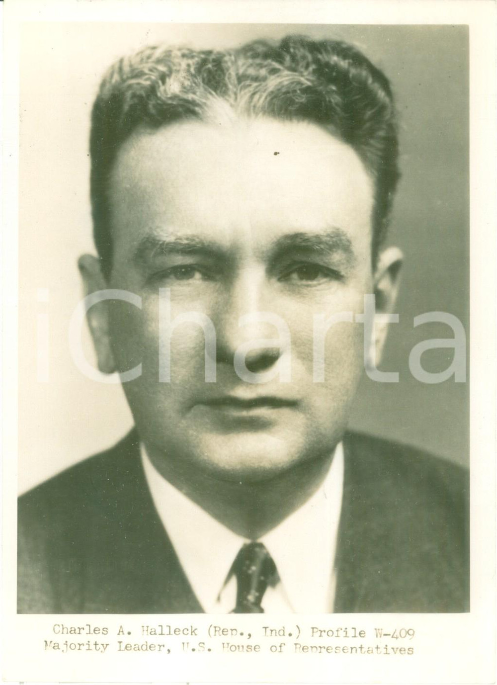 Fotografia d epoca originale 1945 ca USA Charles A. HALLECK leader repubblicano Fotografia 1