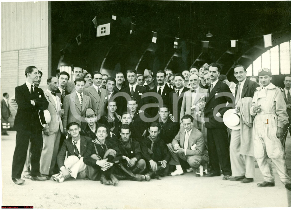 Fotografia d epoca originale 1931 MILANO Gruppo Giovani Fascisti delll aviazione ERMINIO BRUSA FOTO 1