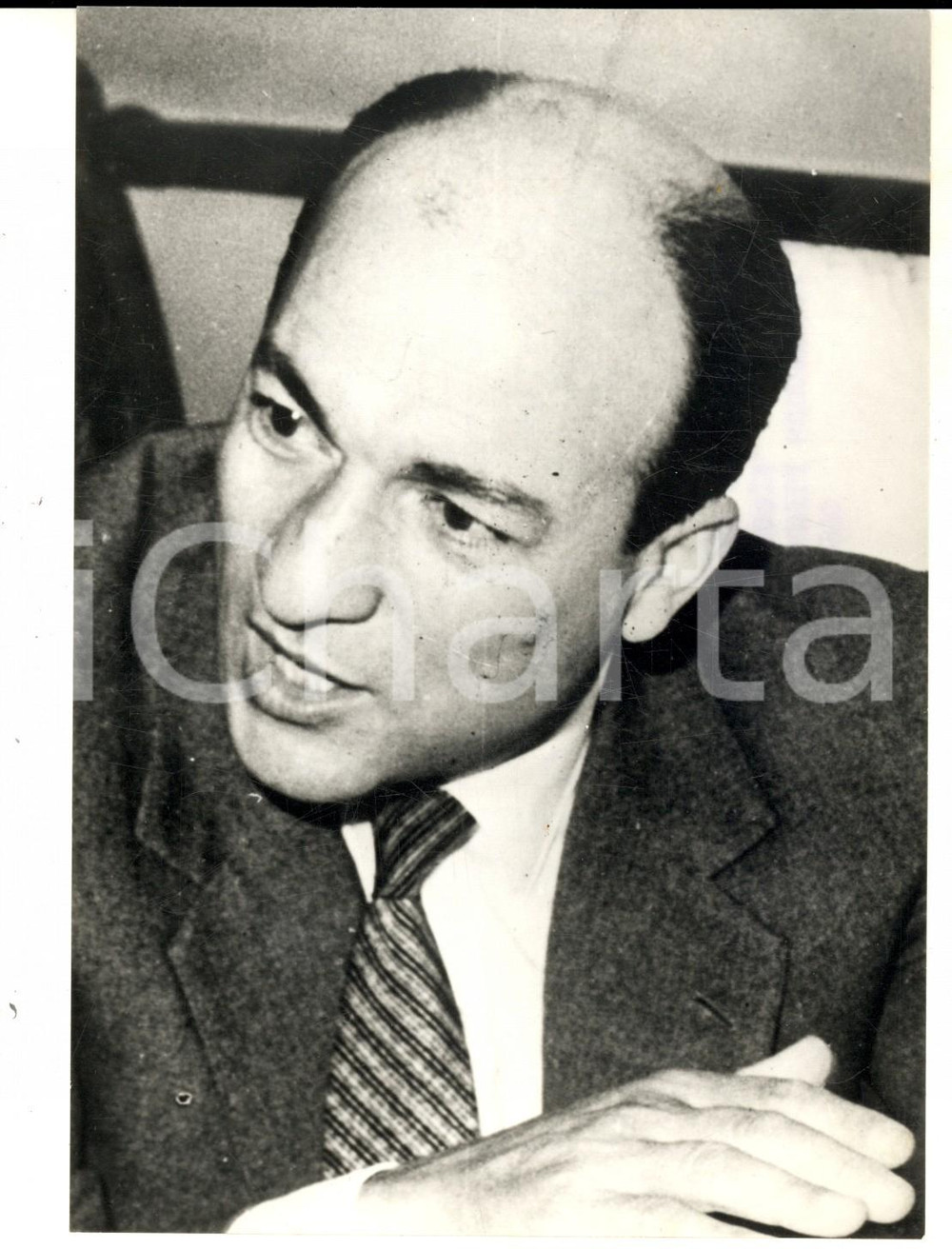 Fotografia d epoca originale 1970 CAIRO EGYPT Portrait of minister Zakaria MOHIEDDIN Photo 14x18 cm 1