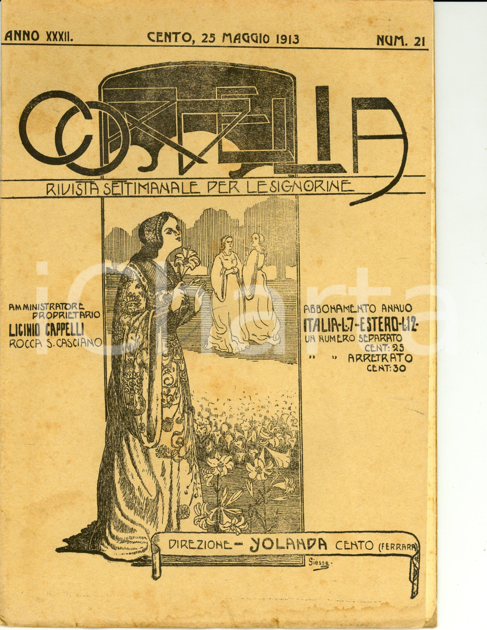 Giornale, rivista storica 1913 CORDELIA Claudia COMELLI su DIDONE nell'Eneide *Rivista Anno XXXII nÂ°21 1