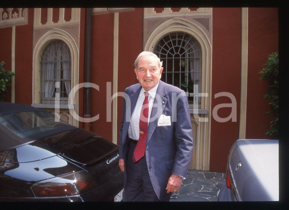 35mm vintage slide* 2000 CERNOBBIO David ROCKEFELLER a VILLA D'ESTE - Ritratto