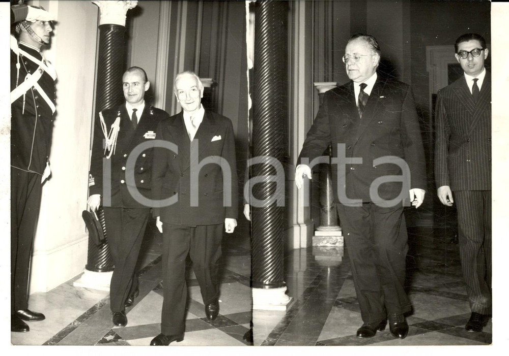 Fotografia d epoca originale 1960 ROMA QUIRINALE On. SCELBA, SEGNI, TOGLIATTI e SECCHIA alle consultazioni 1