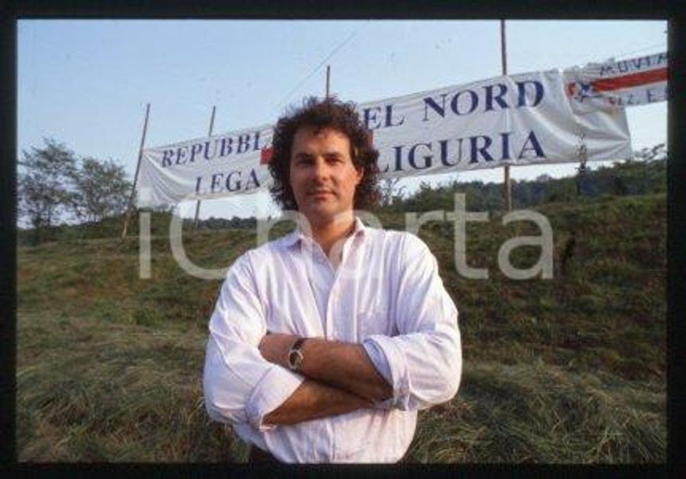 Giovanni ONGARO - LEGA NORD Ritratto del politico 1992 ca * 35mm vintage slide 3