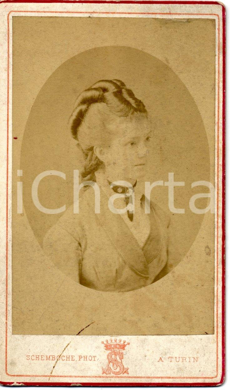 Fotografia d epoca originale 1860 TORINO Ritratto giovane baronessa Livia BOGGIO  Foto SCHEMBOCHE CDV 1