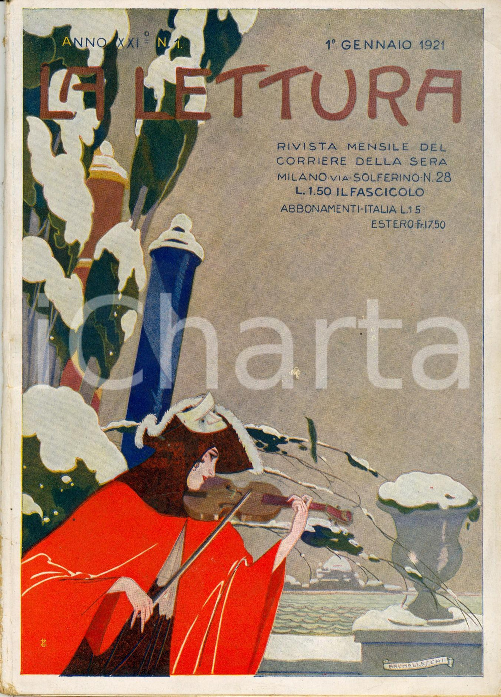 Giornale, rivista storica 1921 LA LETTURA Patriote trentine condannate a morte ILLUSTRATA Anno XXI n° 1 1