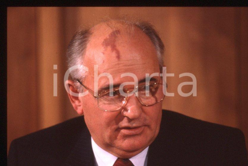 Fotografia d epoca originale 35mm vintage slide 1989 MILANO Michail GORBACHEV President USSR Portrait 13 1