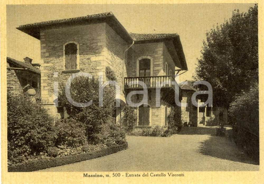 Cartolina originale da collezione 1940 ca MASSINO VISCONTI (NO) L'entrata del Castello VISCONTEO *Cartolina FG NV 1