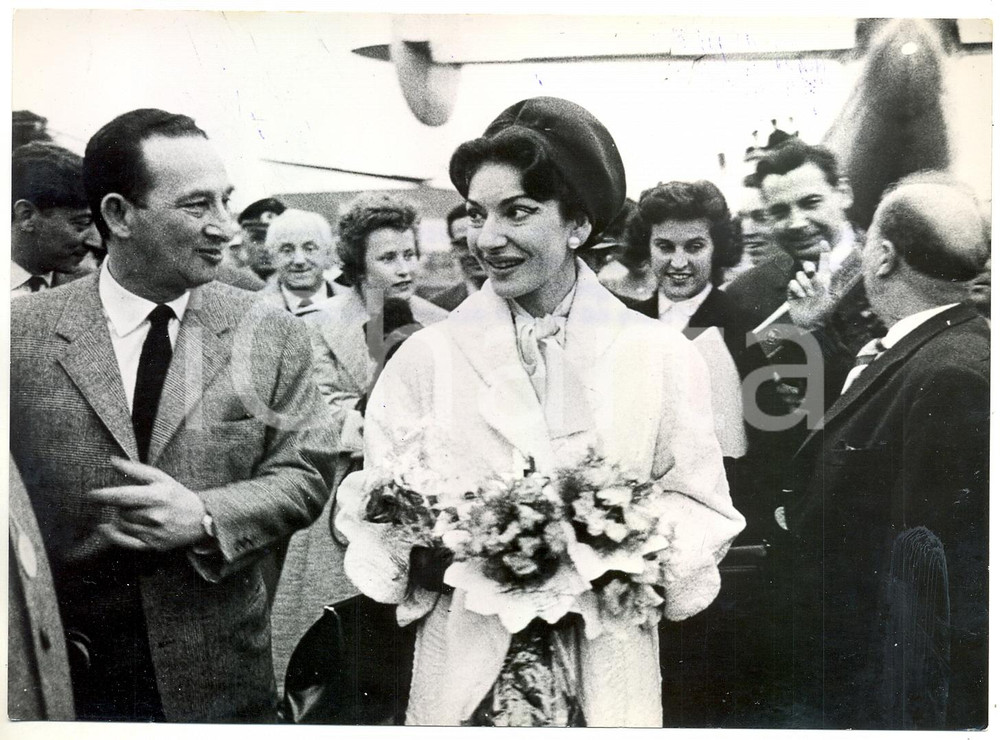 1959 WIESBADEN Arrivo di Maria CALLAS per una tournée in Germania *Foto 18x13