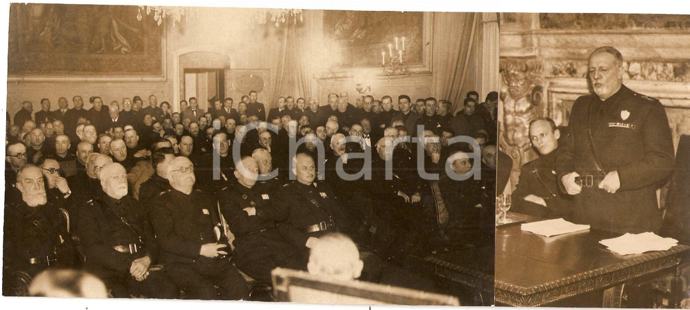 Fotografia d epoca originale 1935 GENOVA Conte Giuseppe VOLPI assemblea industriali liguri Foto DOPPIA 1