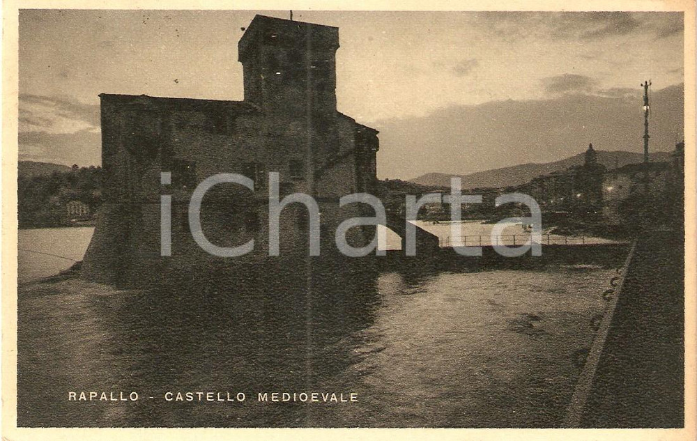 Cartolina originale da collezione 1946 RAPALLO (GE) Castello medievale sul mare *Cartolina FP VG 1