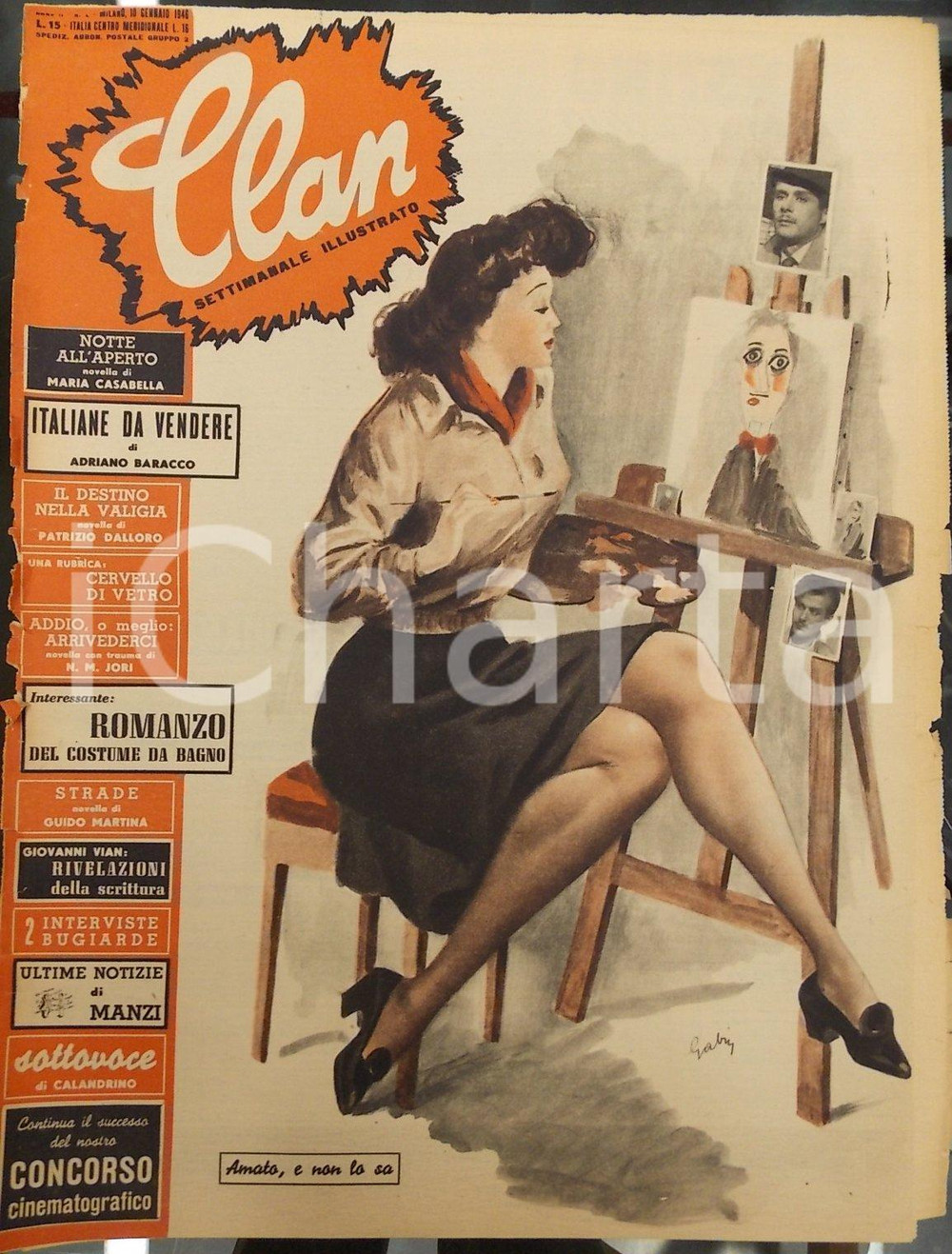 Giornale, rivista storica 1946 CLAN Italiane da vendere Rivista ILLUSTRATA Anno II n° 2 Ill. GABIN 1