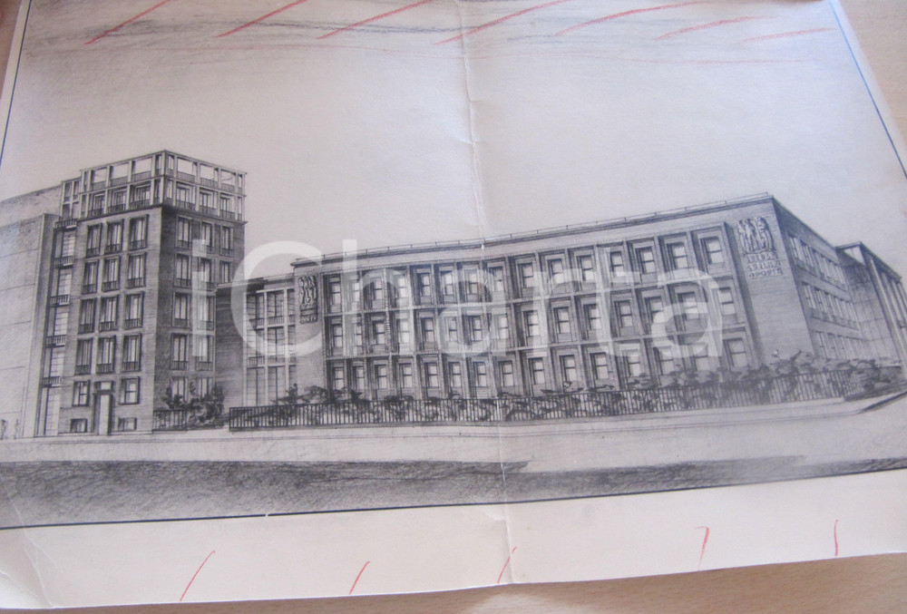 Fotografia d epoca originale 1938 MILANO Laboratorio igiene profilassi Architetto Luigi DODO Foto bozzetto 1