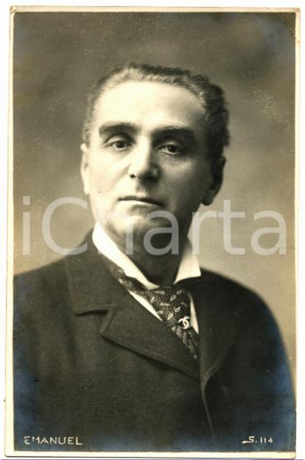 1910 ca TEATRO Giovanni EMANUEL Ritratto dell'attore *Cartolina FP NV