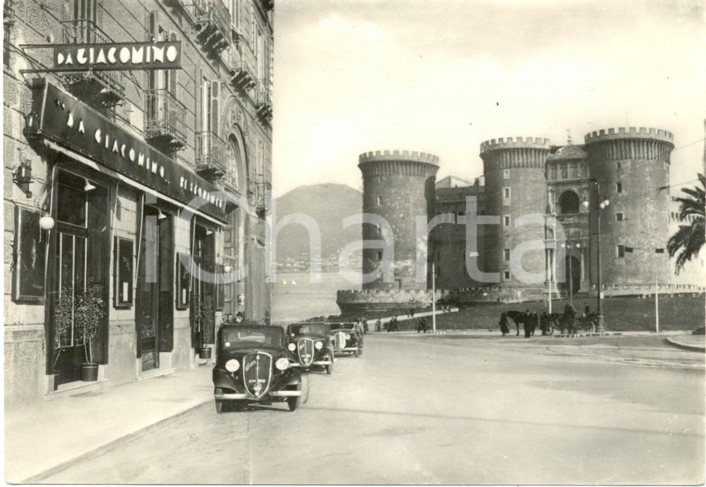 Cartolina originale da collezione 1955 NAPOLI Il bar ristorante DA GIACOMINO in via SAN CARLO ANIMATA FG VG 1