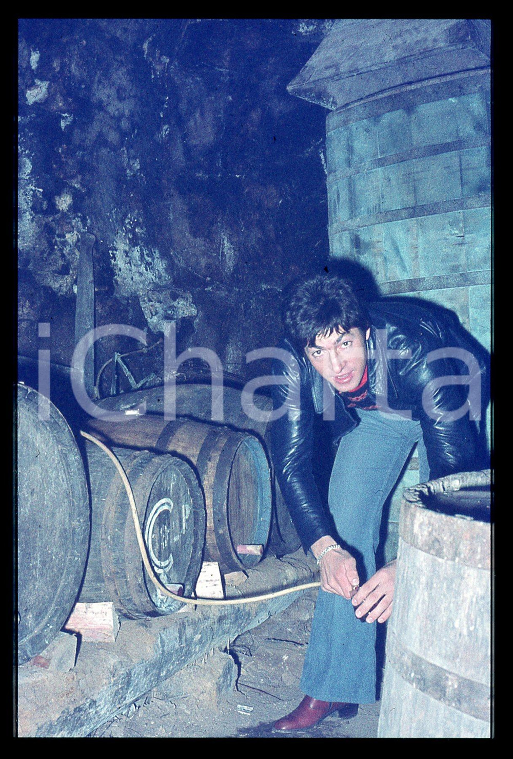 35mm vintage slide* 1970 ca GIOVO Francesco MOSER assaggia vino - Ritratto (3)