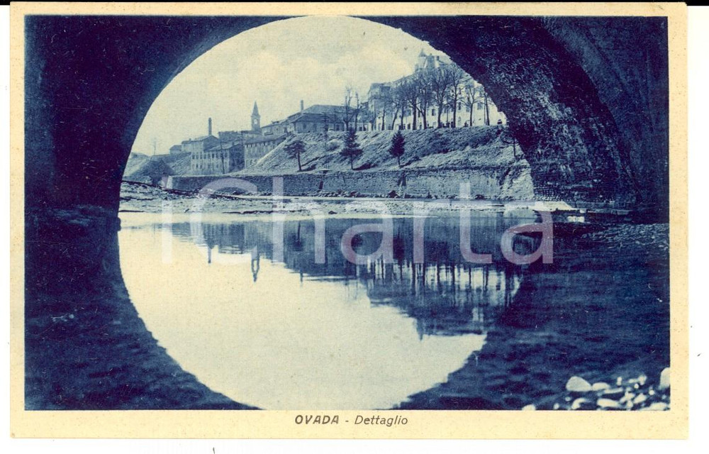 Cartolina originale da collezione 1930 ca OVADA AL Panorama fluviale Cartolina postale FP NV 1