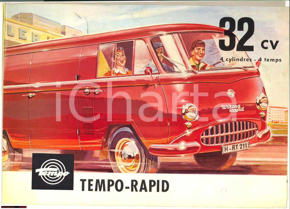 Materiale pubblicitario d’epoca 1957 TEMPOWERK pubblicità furgoncino VIKING RAPID Opuscolo 8 pagine 1