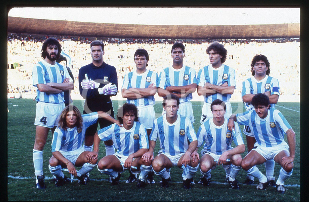 35mm vintage slide* 1990 ca CALCIO Formazione iniziale ARGENTINA (4)