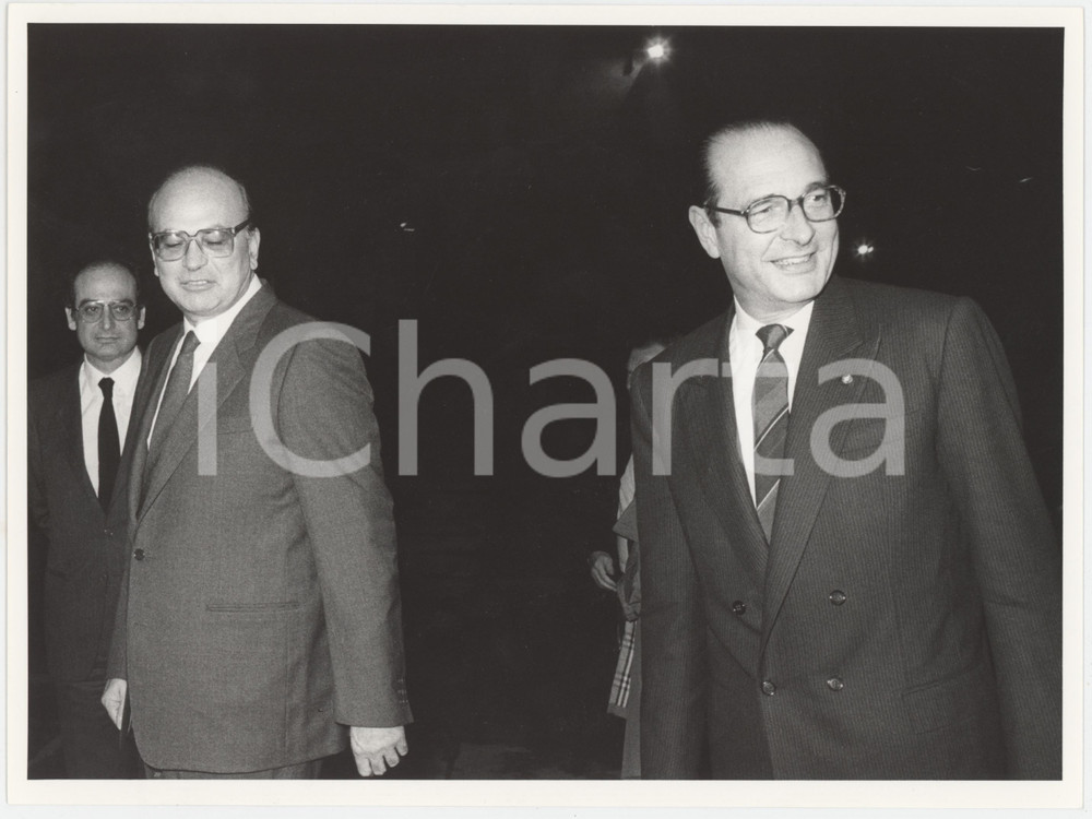 Fotografia d epoca originale 1986 MILANO Incontro Bettino CRAXI  Jacques CHIRAC Foto 24x18 cm 3 1