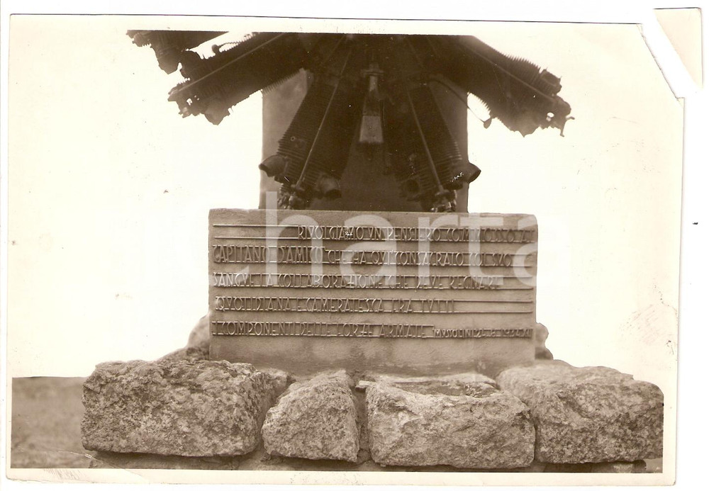 Fotografia d epoca originale 1935 FIRENZUOLA FI Antico monumento a Nicola D AMICO aviatore caduto FOTO 1
