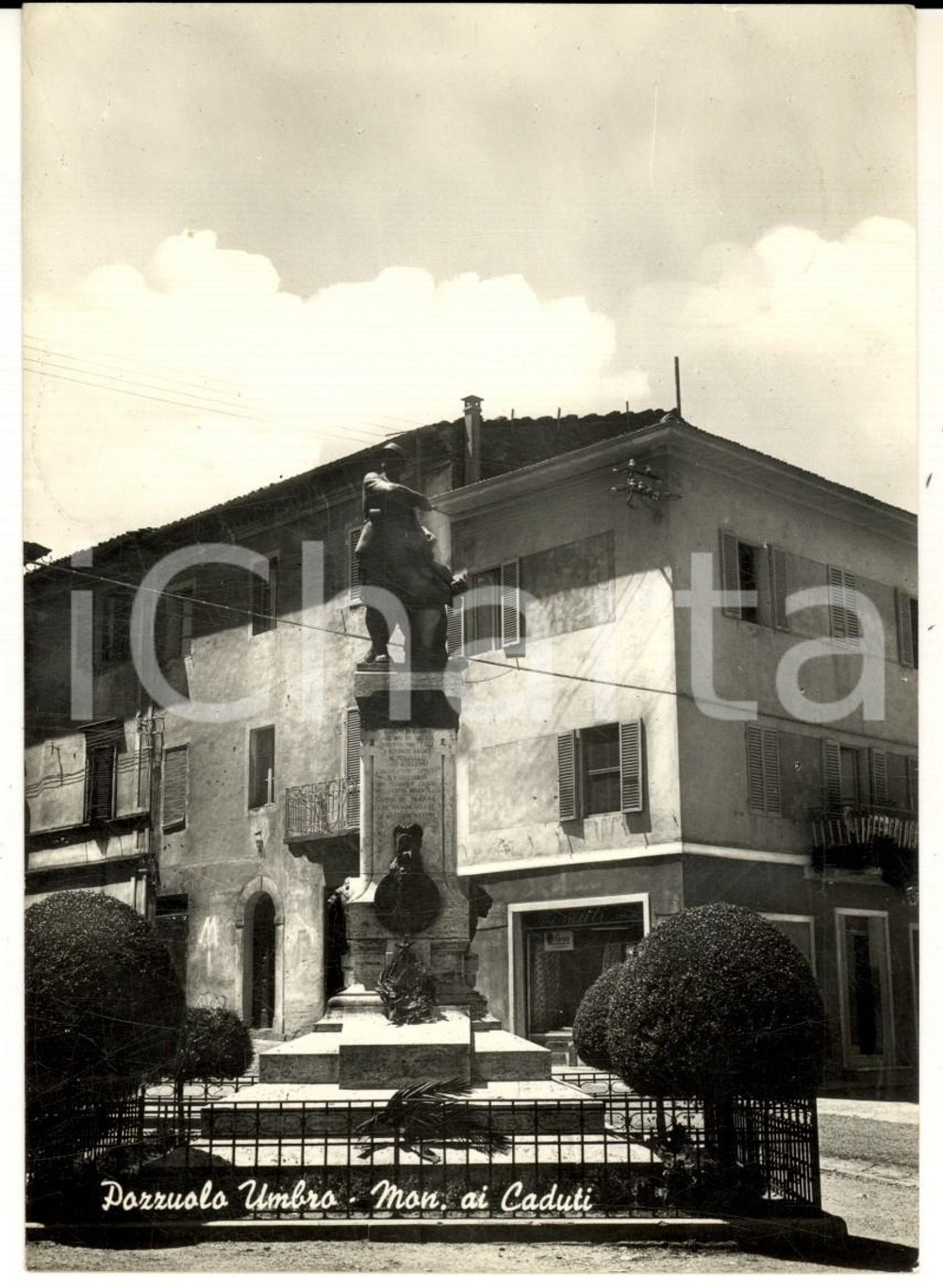 Cartolina originale da collezione 1954 POZZUOLO UMBRO (PG) Monumento ai Caduti *Cartolina postale FG VG 1