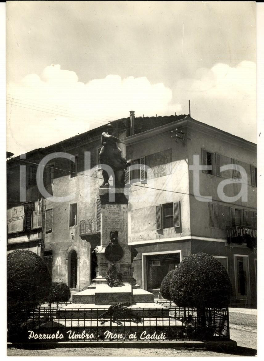 Cartolina originale da collezione 1954 POZZUOLO UMBRO PG Monumento ai Caduti Cartolina postale FG VG 1