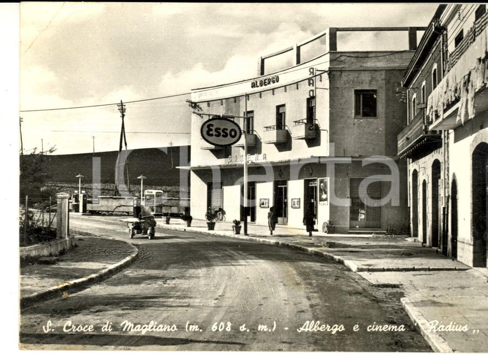 Cartolina originale da collezione 1967 SANTA CROCE DI MAGLIANO Albergo e cinema RADIUS *Cartolina pubblicità ESSO 1