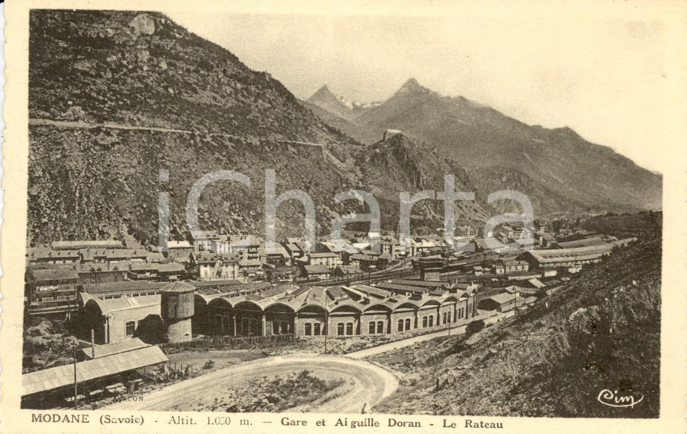 Cartolina originale da collezione 1930 ca MODANE FR Gare et montagnes AIGUILLE DORAN et RATEAU Cartolina FP NV 1
