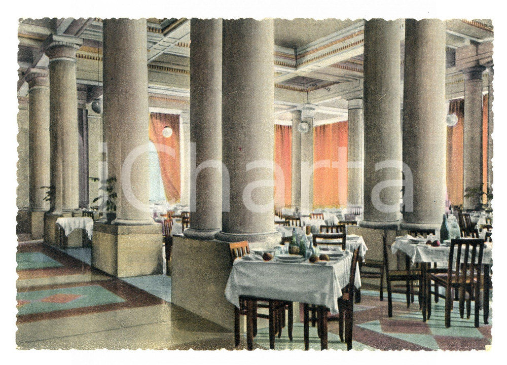 Cartolina originale da collezione 1965 SALSOMAGGIORE TERME (PR) Sala da pranzo dell'INPS *Cartolina VINTAGE FG VG 1