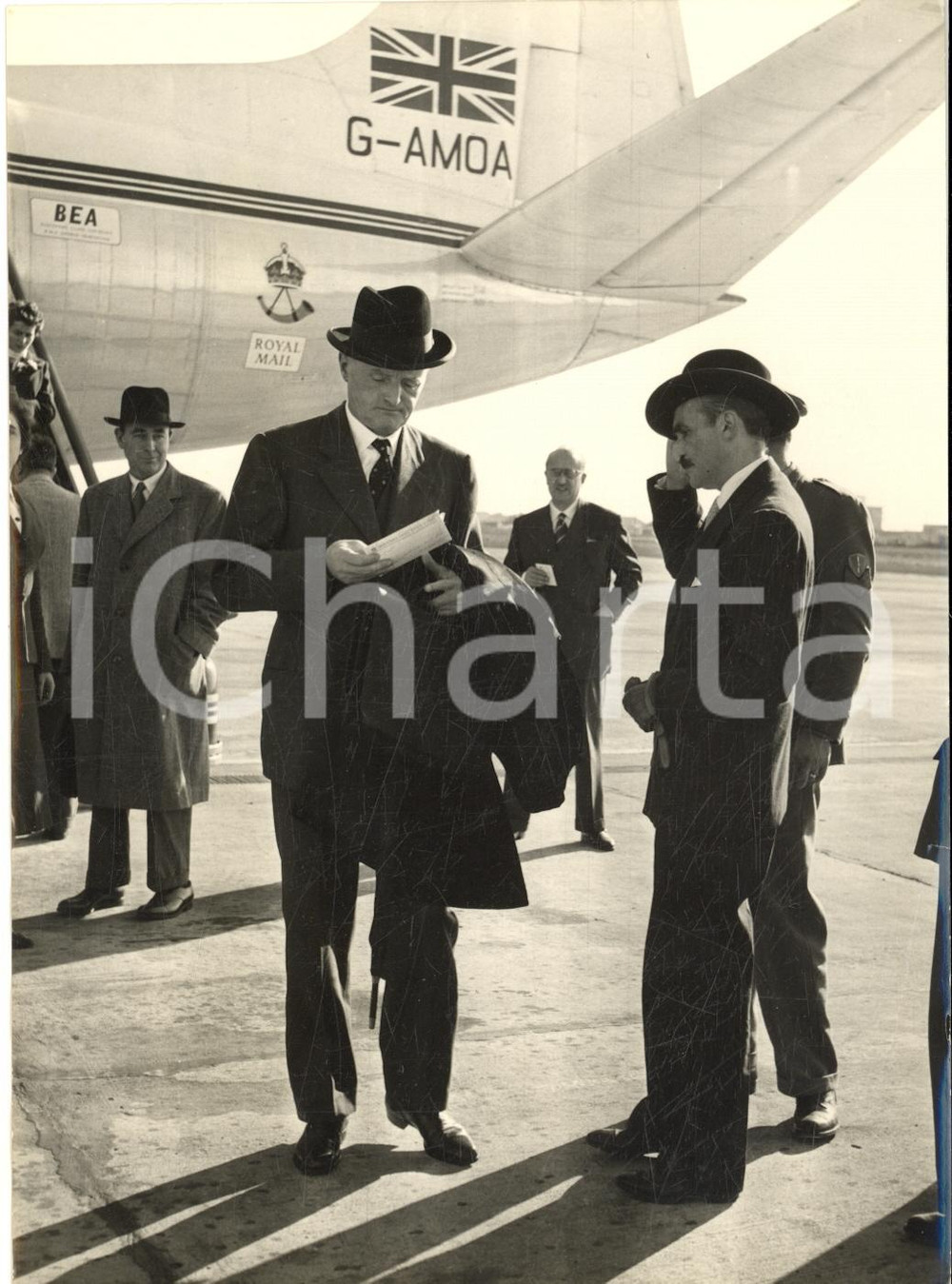 1953 ROMA Arrivo ambasciatore Manlio BROSIO per Rivolta di Trieste - Foto 13x18