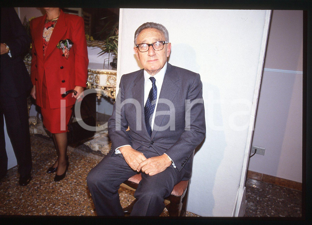 Fotografia d epoca originale 35mm vintage slide 1990 ca POLITICA USA Henry KISSINGER  Ritratto 3 1