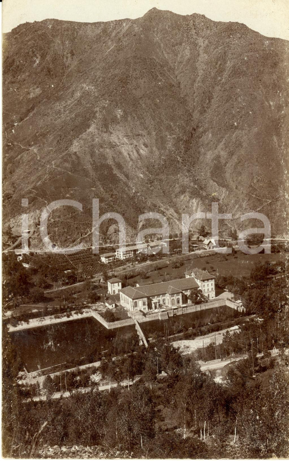 Cartolina originale da collezione 1947 LANZO TORINESE (TO) Veduta della centrale idroelettrica *Cartolina FP VG 1