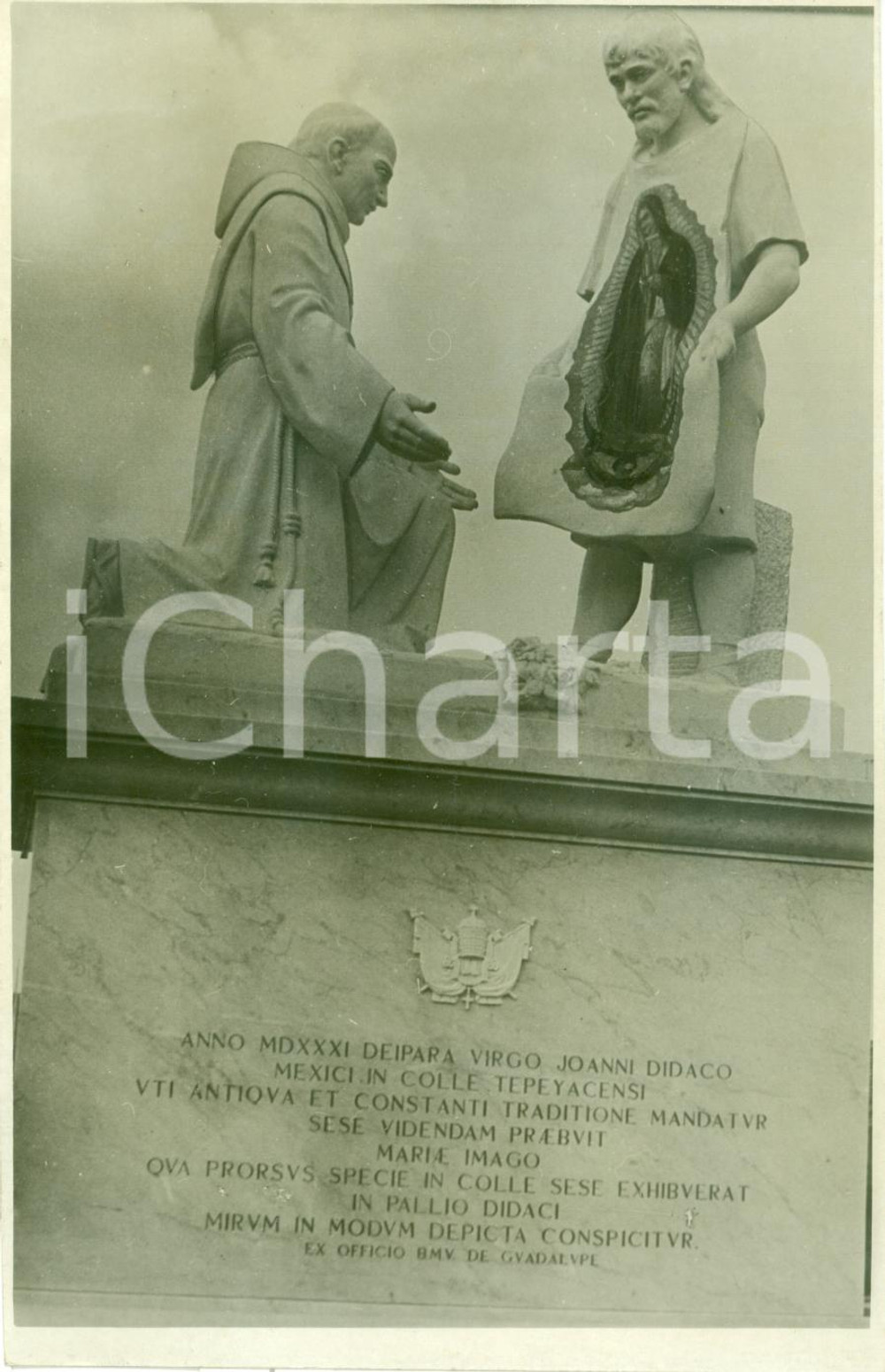 Fotografia d epoca originale 1939 CITTA  DEL VATICANO Monumento a Madonna del GUADALUPE Fotografia 1