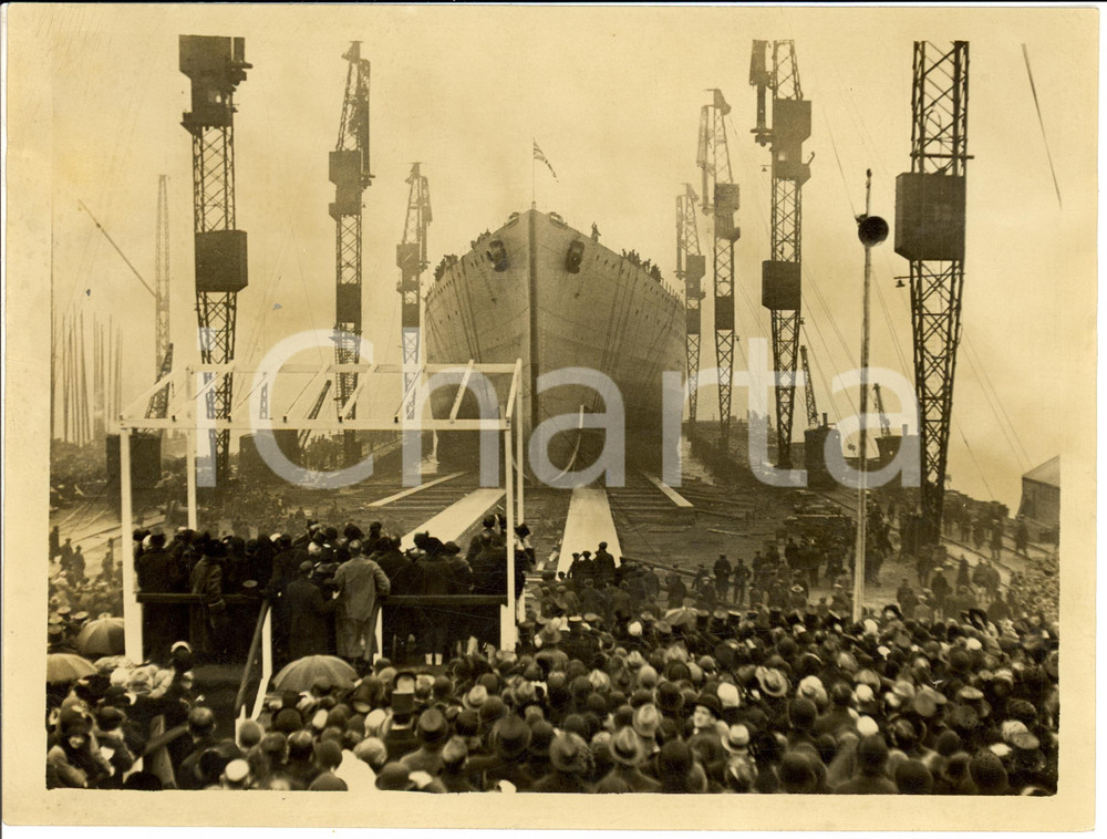 Fotografia d epoca originale 1922 LIVERPOOL UK Varo nave da guerra HMS RODNEY Fotografia 1