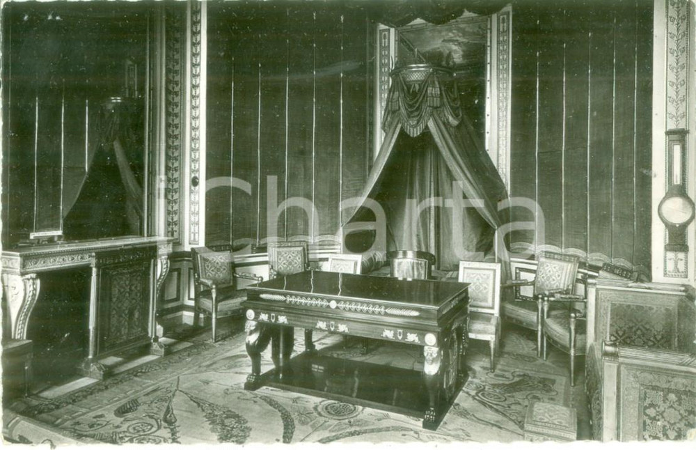 Cartolina originale da collezione 1956 CHATEAU DE FONTAINEBLEAU Cabinet de NapolÃ©on SpasmavÃ©rine Cartolina FP VG 1