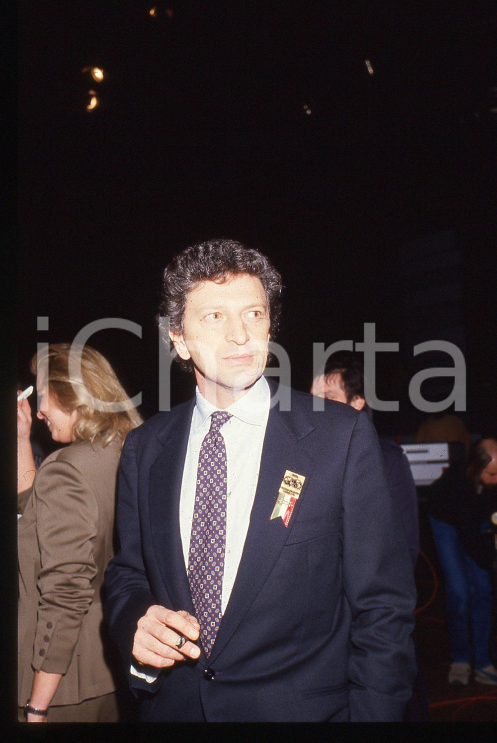 Fotografia d epoca originale 35mm vintage slide 1987 ZURIGO CALCIO Delegato FIGC al sorteggio di ITALIA  90 1