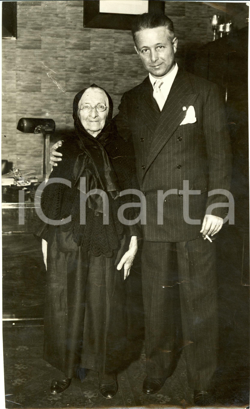 Fotografia d epoca originale 1935 MONTEVIDEO ROU Giuditta FRANZOSA OGNI novantenne telegramma a MUSSOLINI 1