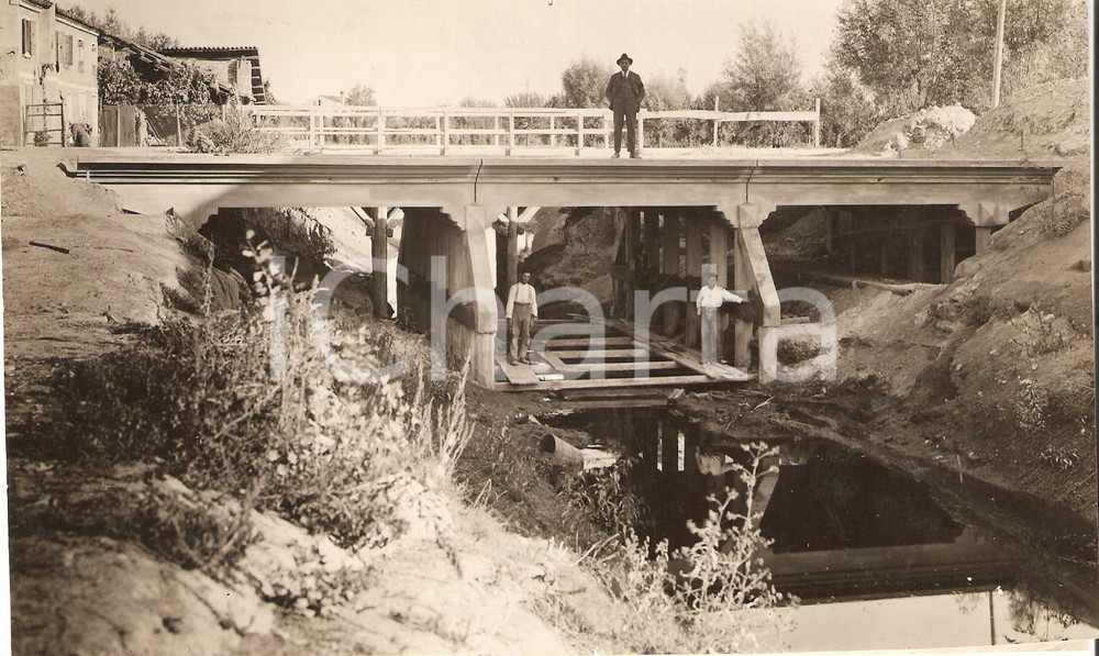 Fotografia d'epoca originale 1929 BELLUNO Il nuovo ponte SALINE Fotografia ANIMATA 1