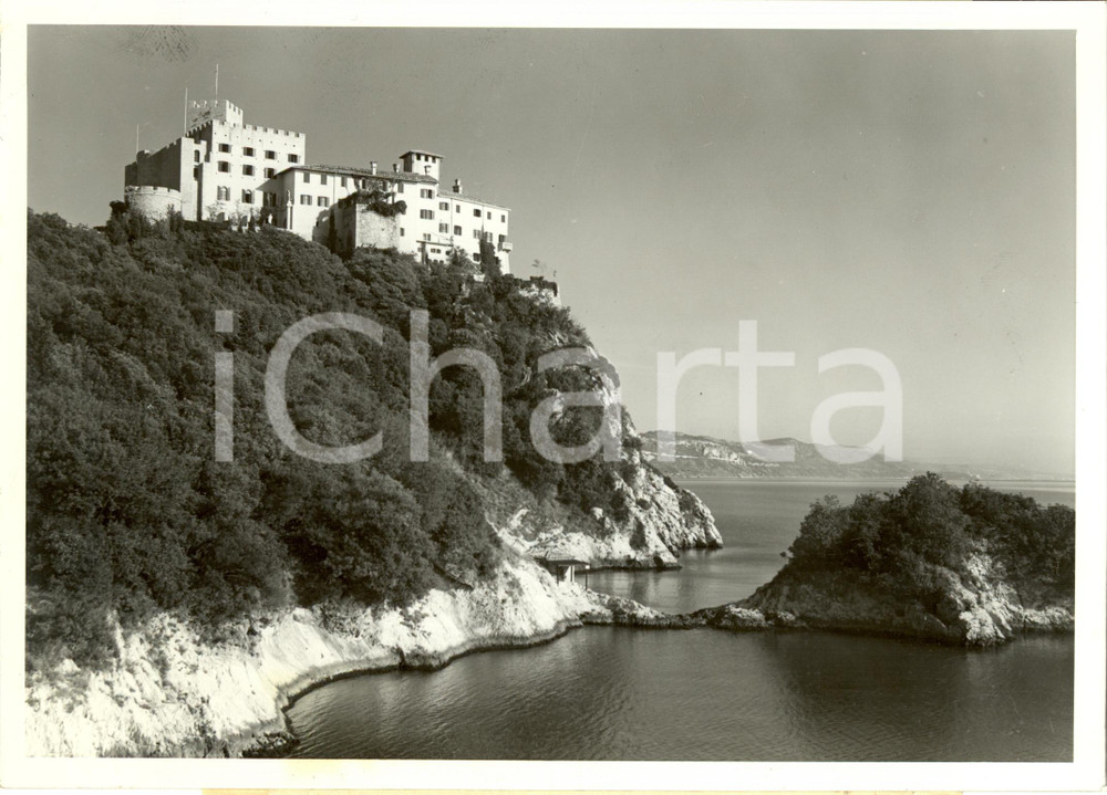 Fotografia d epoca originale 1939 DUINOAURISINA TS Veduta del Castello sul golfo Fotografia 1