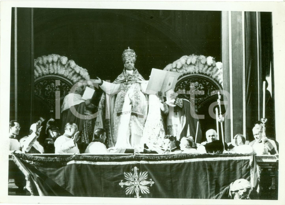 Fotografia d epoca originale 1939 ROMA Papa PIO XII benedice folla Festa IMMACOLATA CONCEZIONE Fotografia 1