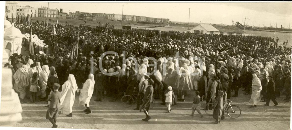 Fotografia d epoca originale 1928 Bengasi, Attilio Teruzzi lascia la Cirenaica, FOTO 1