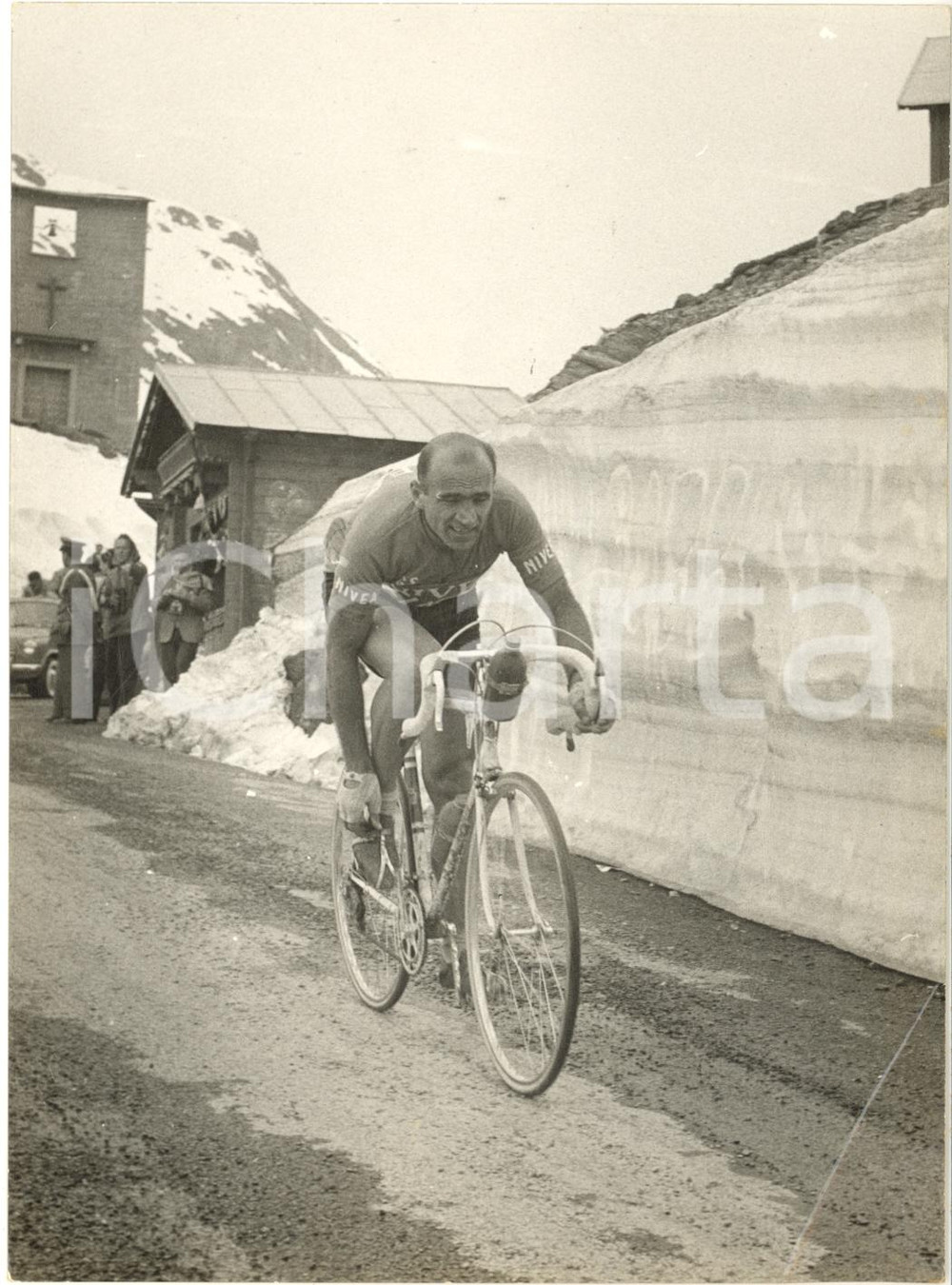 1955 ca CICLISMO GIRO D'ITALIA Fiorenzo MAGNI sullo Stelvio *Foto 13x18
