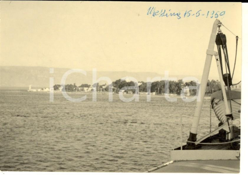 Fotografia d epoca originale 1950 MESSINA Veduta panoramica da una barca Foto VINTAGE 10x7 cm 1